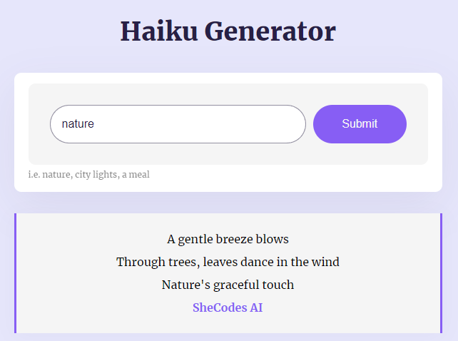 Haiku Generator